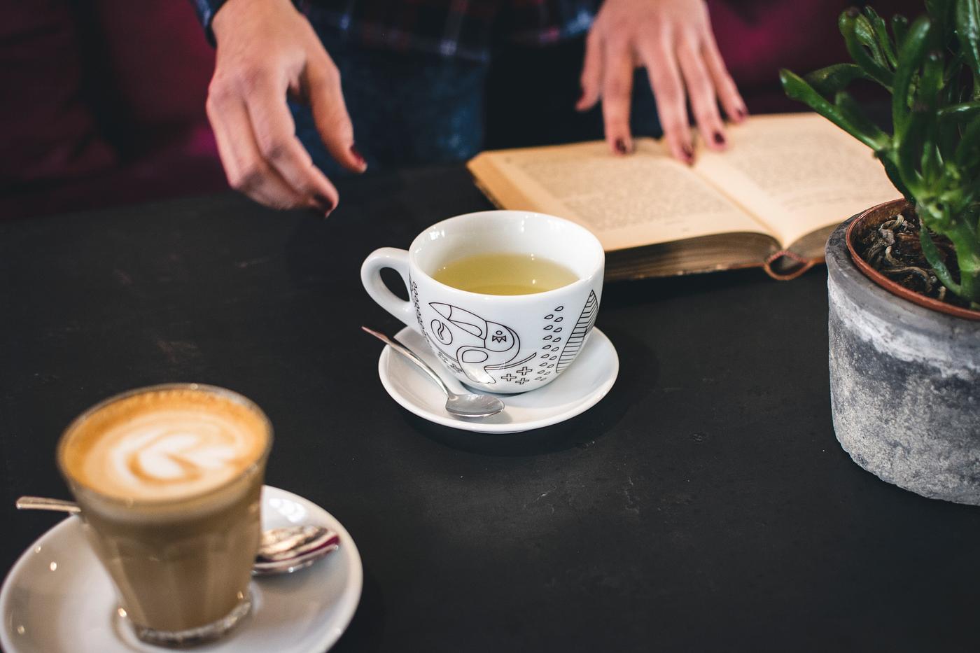 A cup of tea with a book A cup of tea with a book
