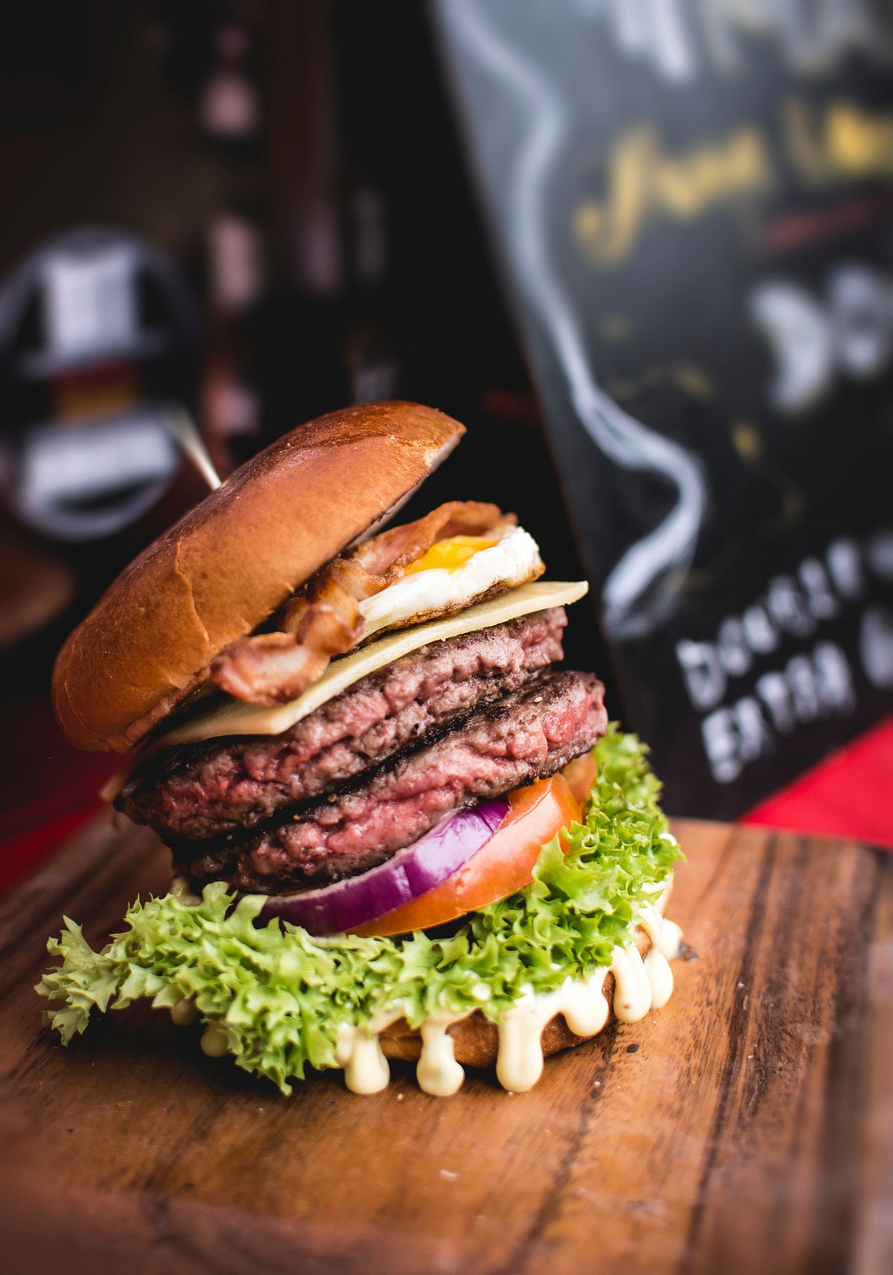 Double beef burger food photography Free public domain Double beef burger food photography Free public domain