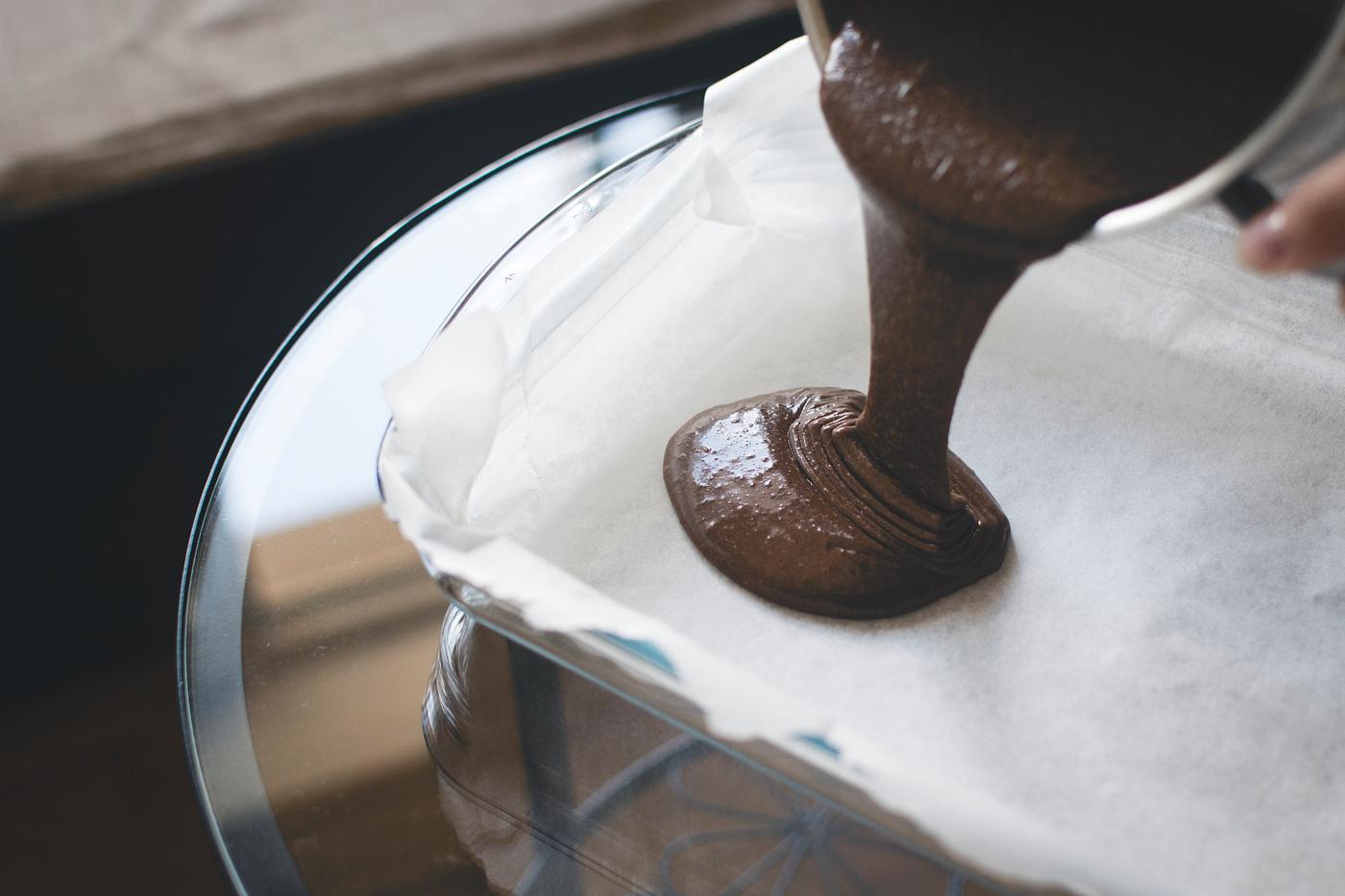 Making chocolate dough Making chocolate dough