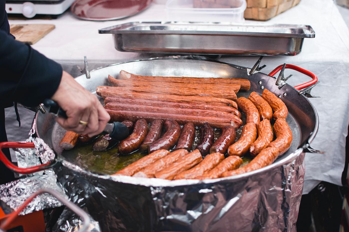 Sausage at the market Sausage at the market