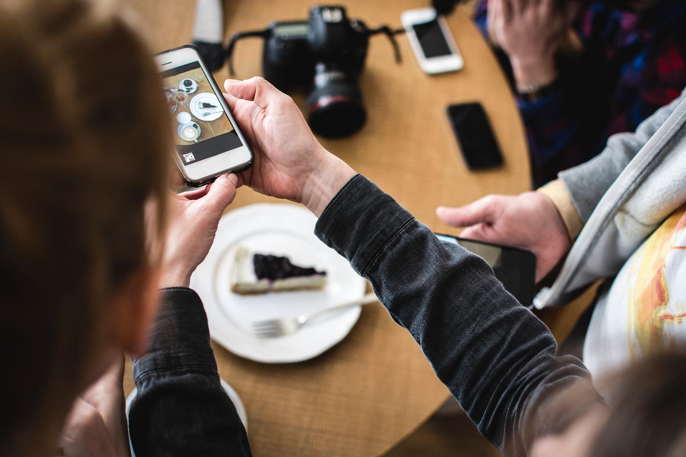 Photographing food on a smartphone Photographing food on a smartphone