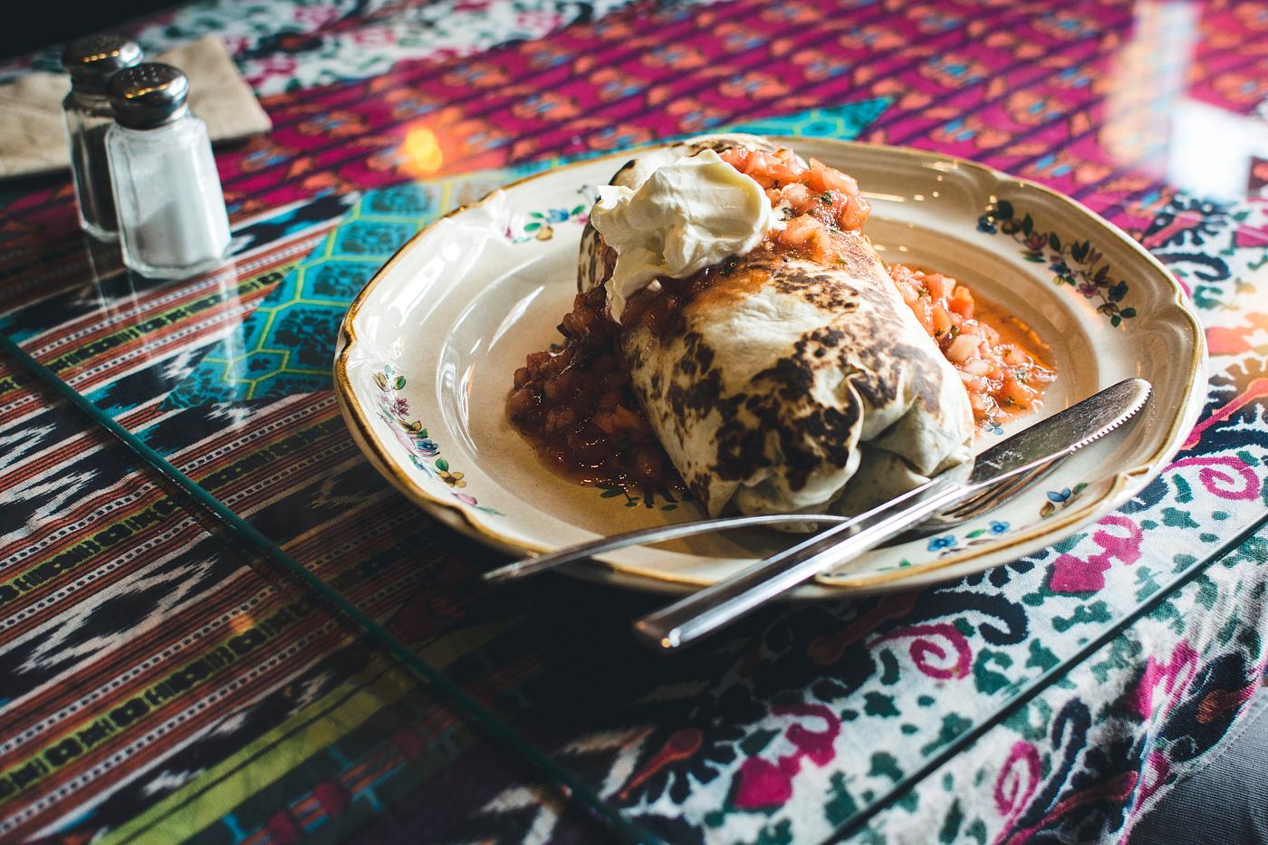 Mexican burrito with cream Mexican burrito with cream