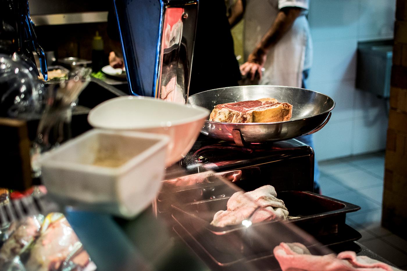 weighing beef steak weighing beef steak