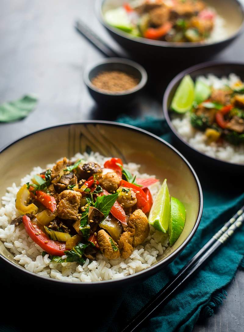Stir fried chicken with rice