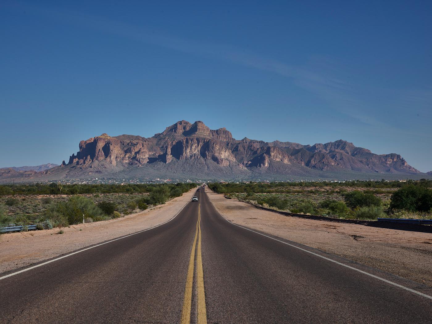 Carol M. Highsmith’s Arizona Photograph The Superstition Mountains, a condensed chain of peaks near Tortilla Flat, Ariizona, east of Phoenix, are a designated...