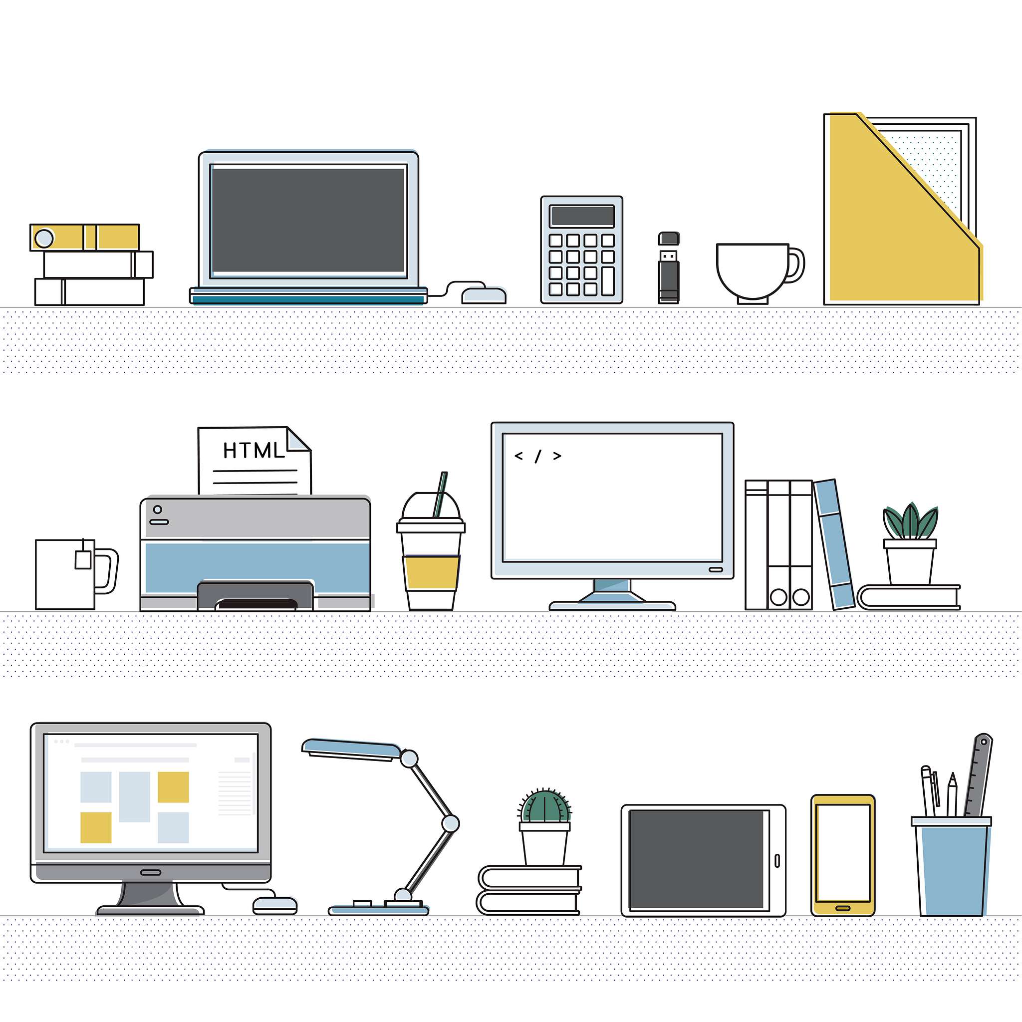 Vector of office supplies - collection, computer, connection, design, devices, digital, electronic, emblem, equipment,... Vector of office supplies - collection, computer, connection, design, devices, digital, electronic, emblem, equipment,...