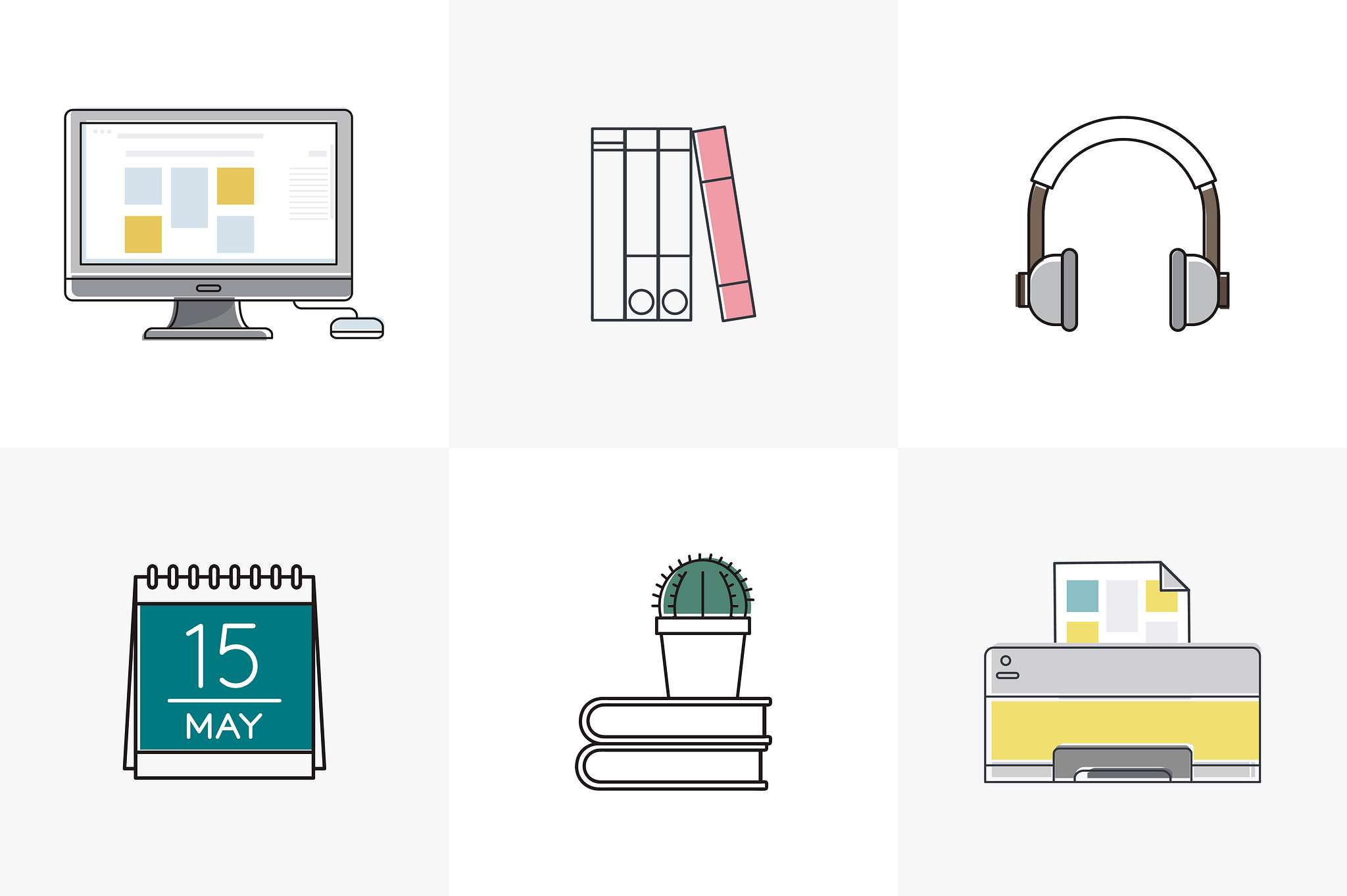 Vector of office supplies - collection, computer, connection, design, devices, digital, equipment, gadget, graphic, icon,... Vector of office supplies - collection, computer, connection, design, devices, digital, equipment, gadget, graphic, icon,...