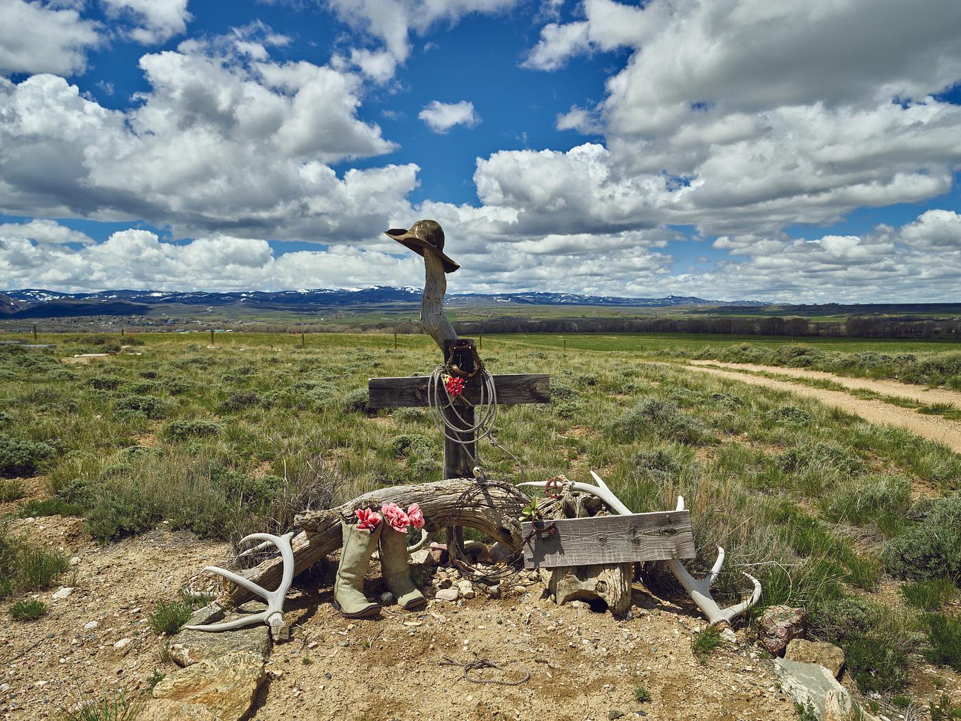 Marker at a humble “cowboy cemetery” near Riverside, Wyoming. Original image from Carol M. Highsmith’s... Marker at a humble “cowboy cemetery” near Riverside, Wyoming. Original image from Carol M. Highsmith’s...