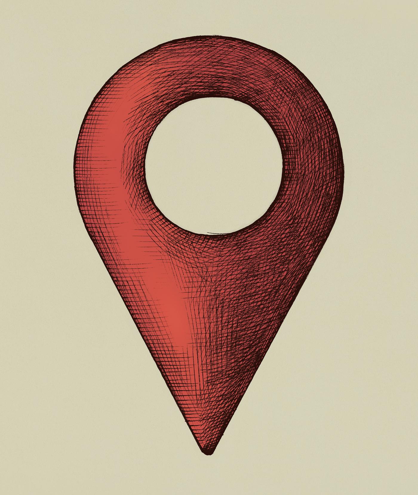 Hand Drawn Red Location Pin Illustration Royalty Free Stock