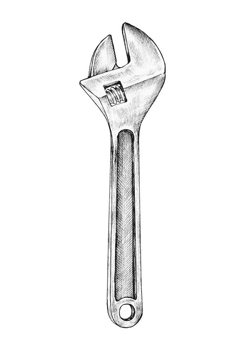 Free royalty image about Hand-drawn adjustable wrench illustration