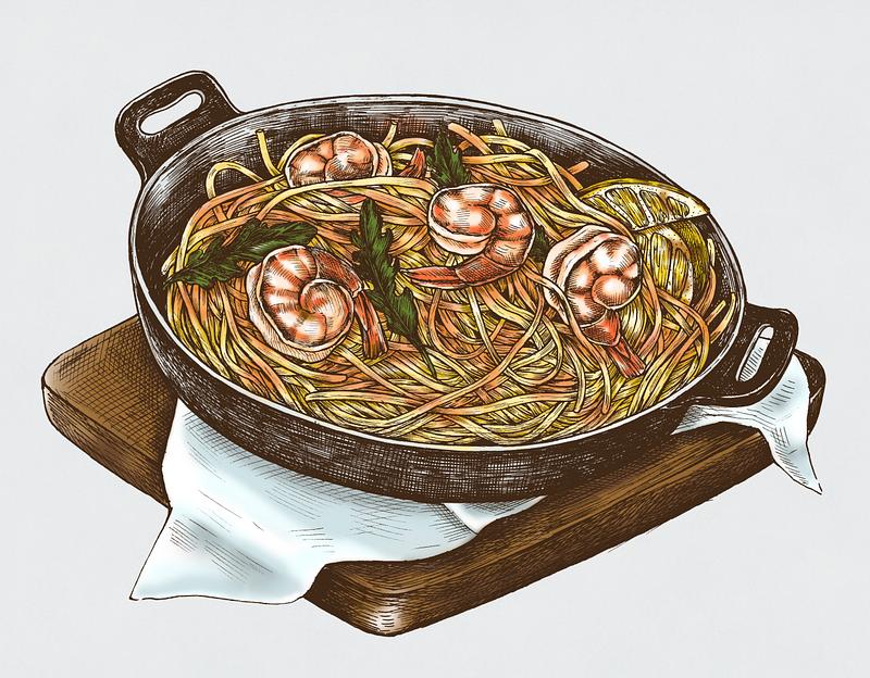 Illustration drawing style of pasta ID 60161