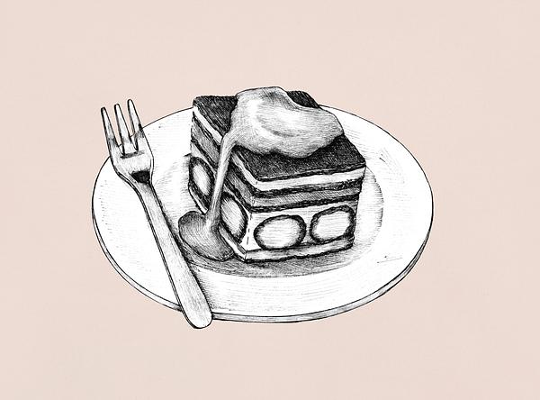 Vintage drawing of cheesecake | Free illustration - 410426