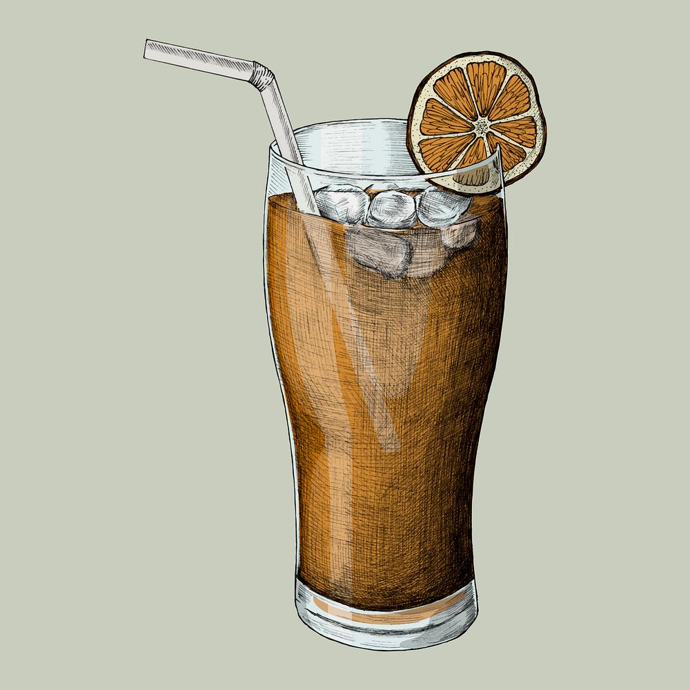 Handdrawn lemon iced tea Free illustration 410621