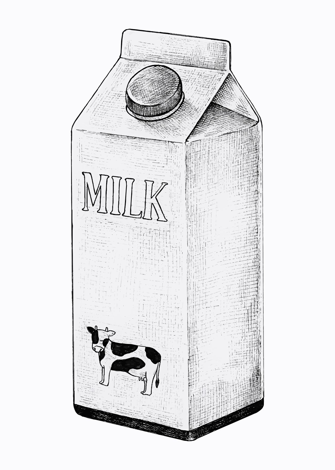 Download Milk carton ink drawing | Royalty free vector - 1200259