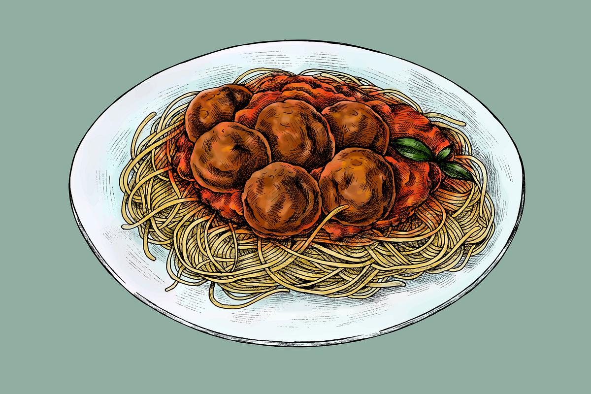 Spaghetti With Meatballs Drawing Vector Premium Vector Rawpixel Spaghetti With Meatballs Drawing Vector Premium Vector Rawpixel