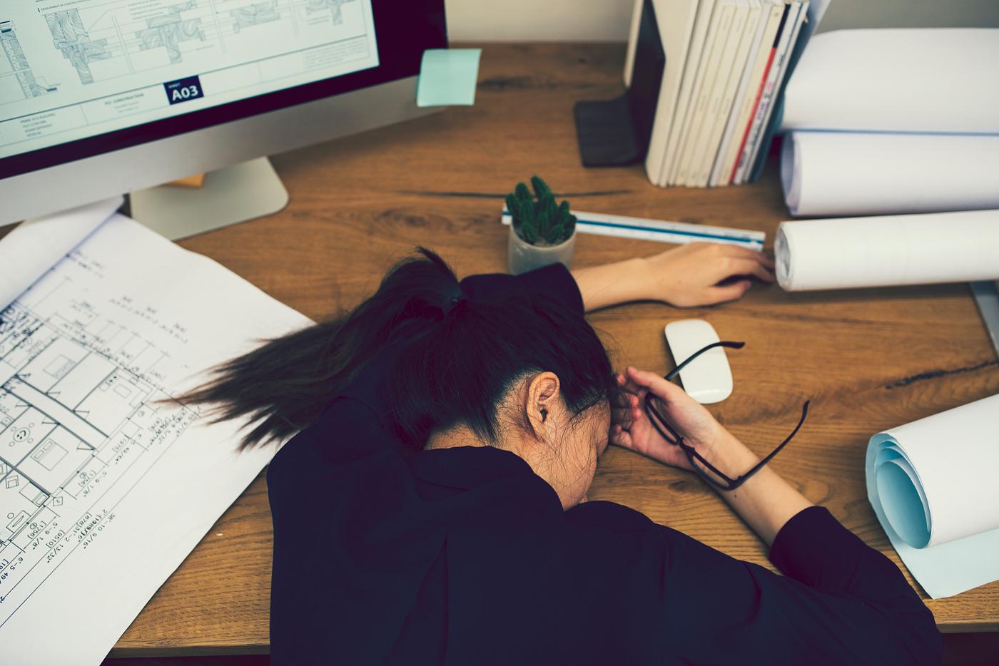Office Worker Sleeping At Desk Royalty Free Photo 422934