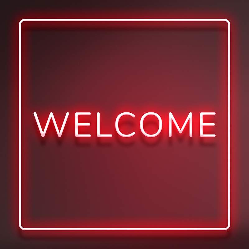 Retro red neon welcome frame | Free Photo - rawpixel