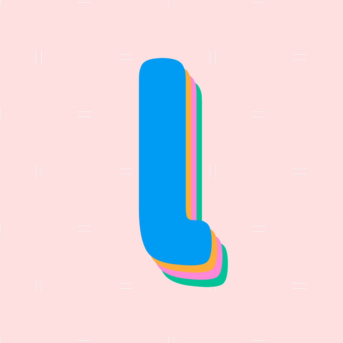 Psd l font rounded typography Free PSD rawpixel