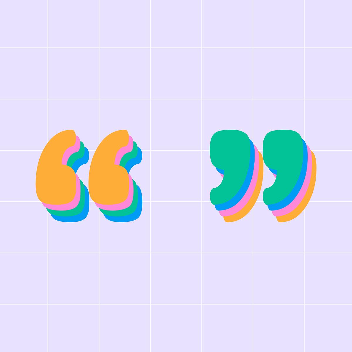 Vector quotation mark font typography Free Vector rawpixel