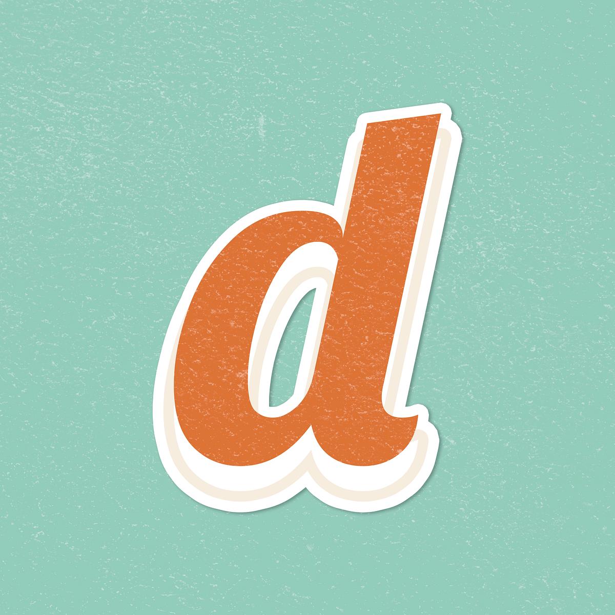 D letter vintage font lettering | Free PSD - rawpixel