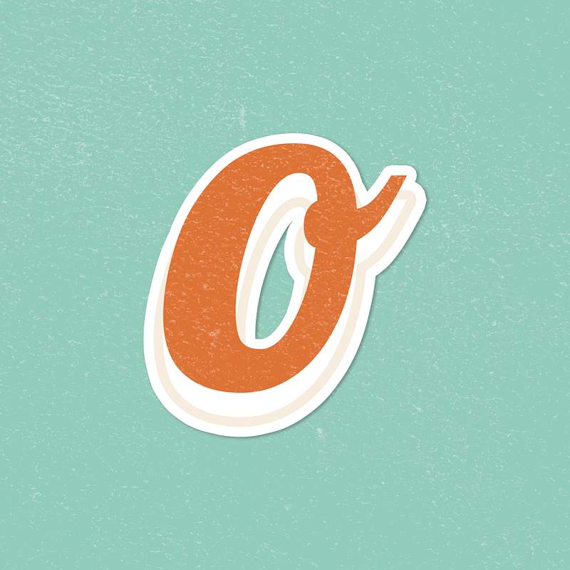Free royalty image about Letter O bold font lettering sticker