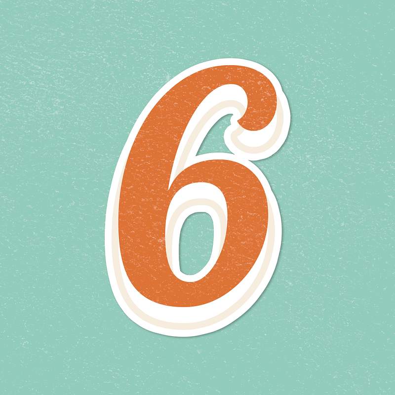 Free royalty image about Retro six 6 vintage font number bold