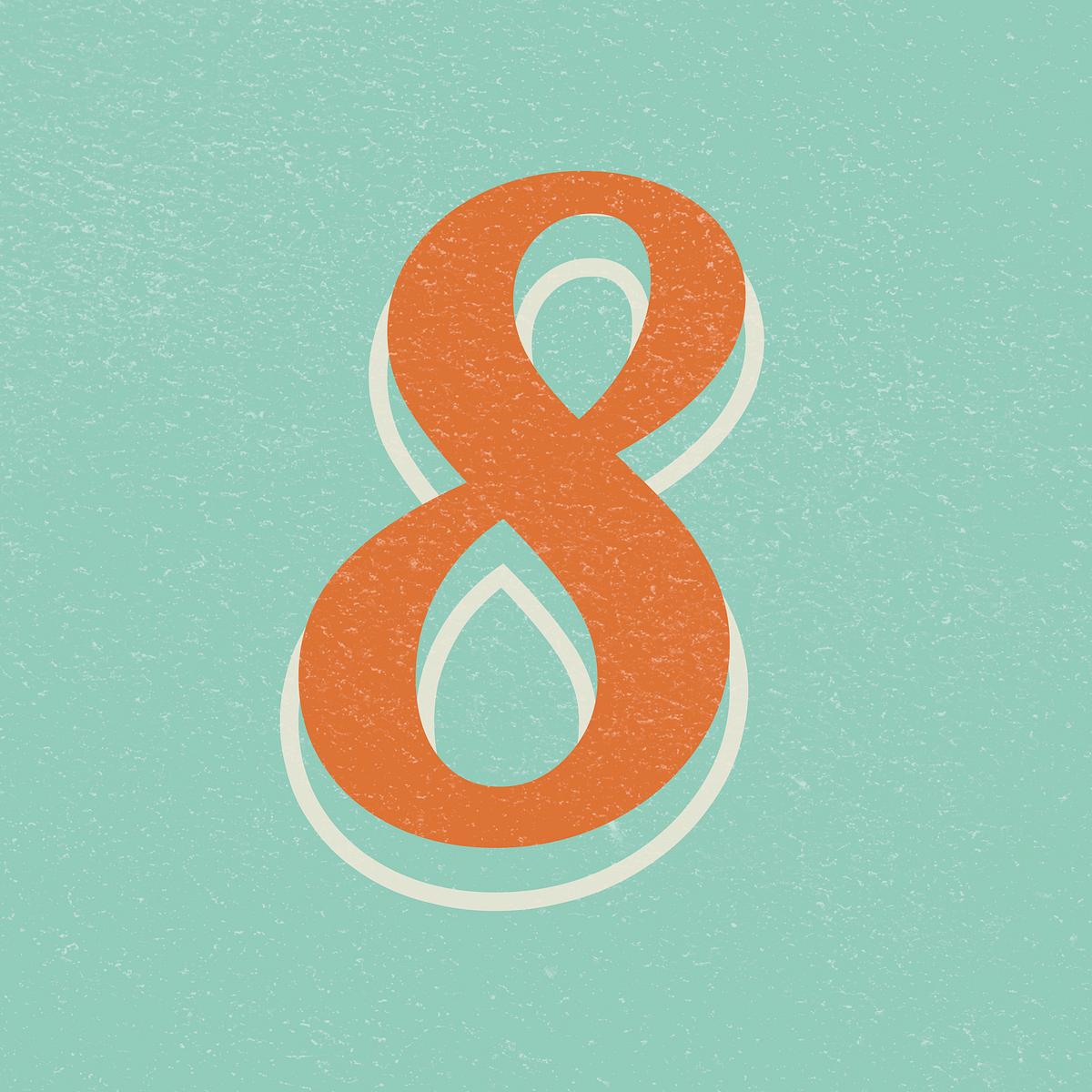 Retro number 8 eight vintage | Free PSD - rawpixel