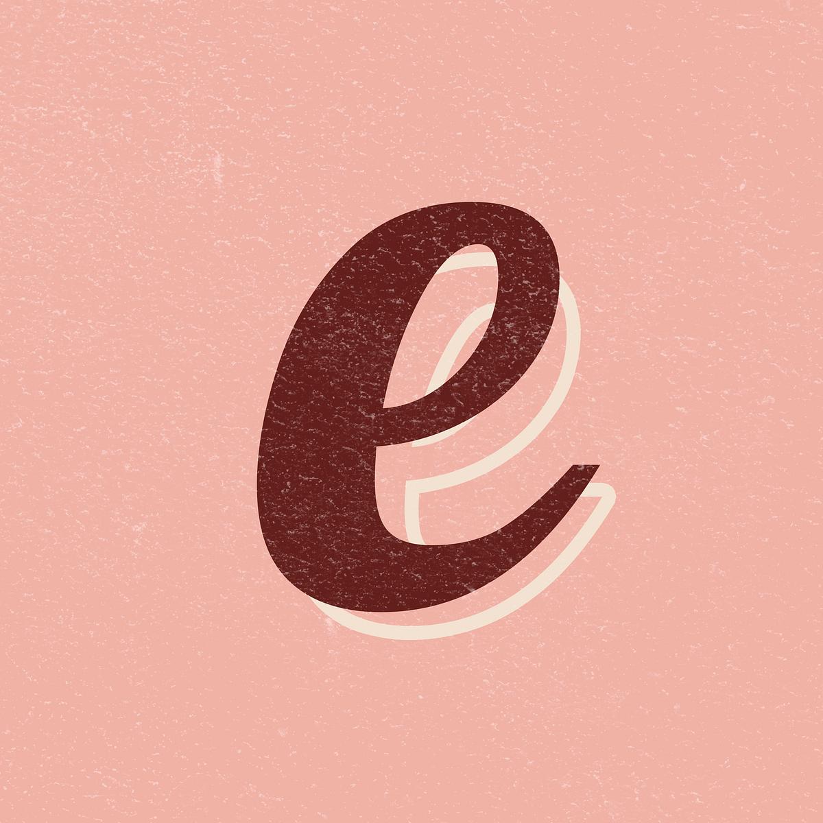 Alphabet letter E vintage handwriting Free PSD rawpixel