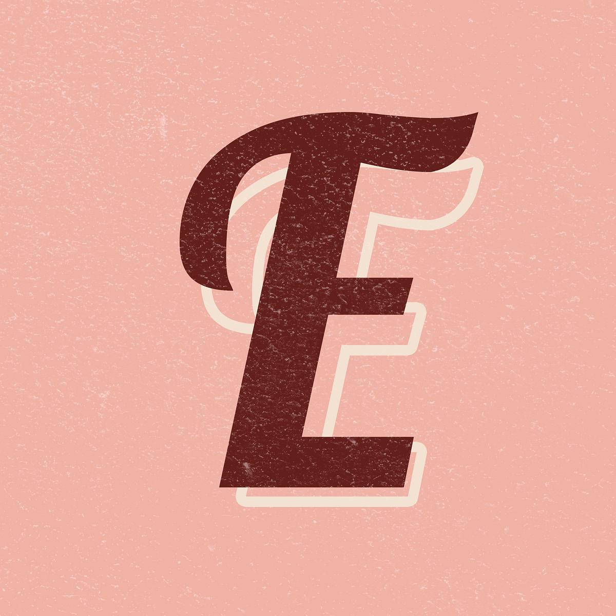 Alphabet letter E vintage handwriting Free PSD rawpixel