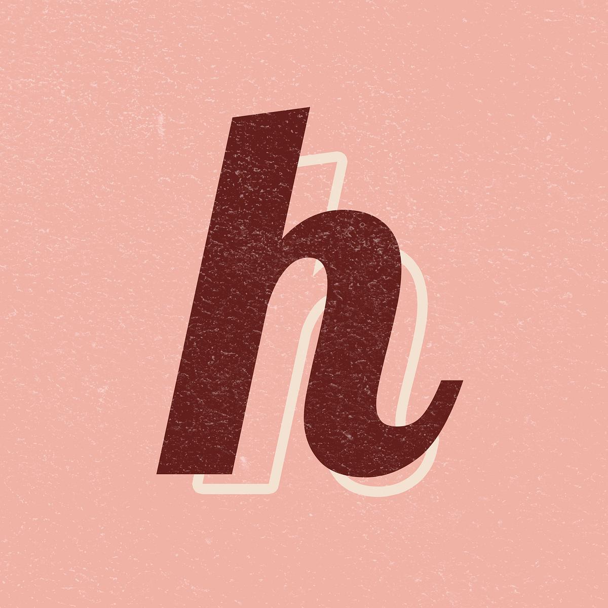 Alphabet letter H vintage handwriting Free PSD rawpixel