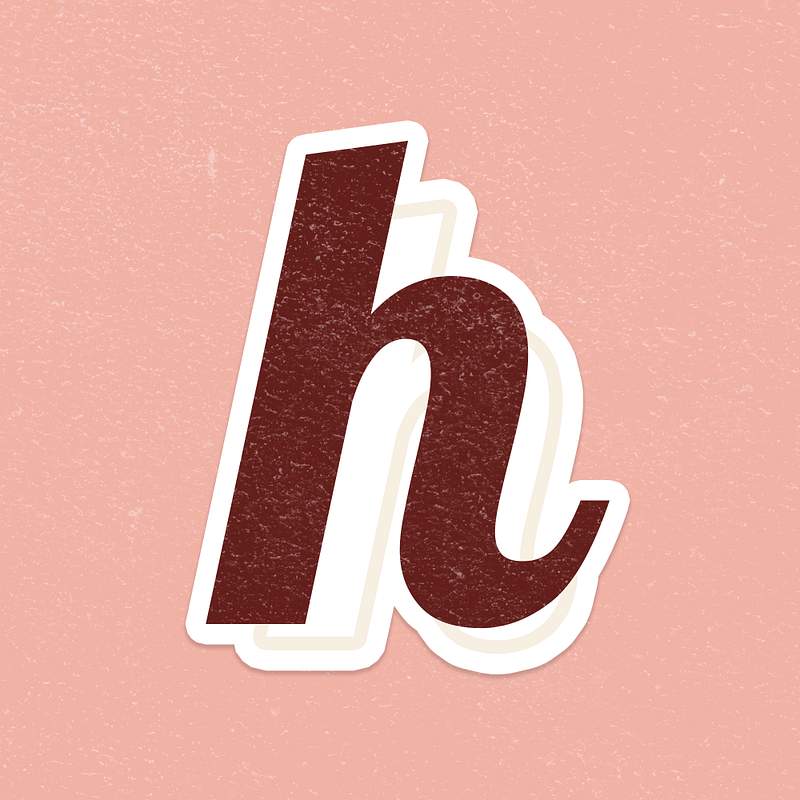 Alphabet letter H vintage handwriting cursive font psd