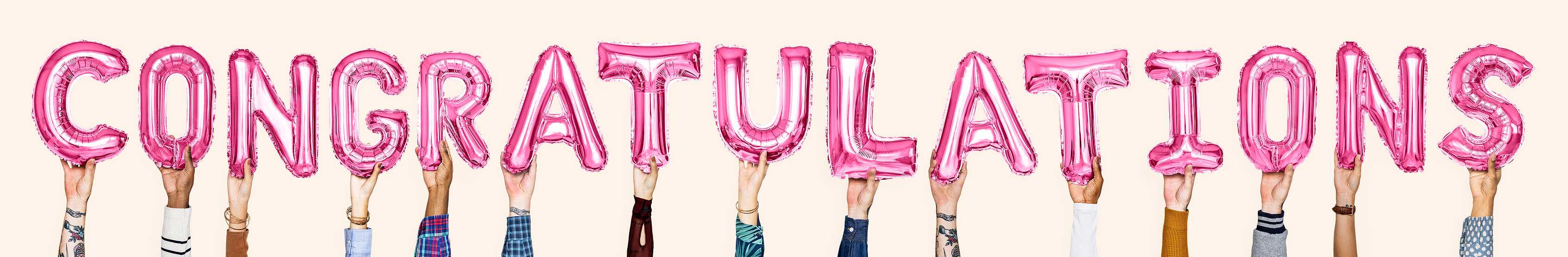 rainbow alphabet balloons forming the word congratulations id 446782