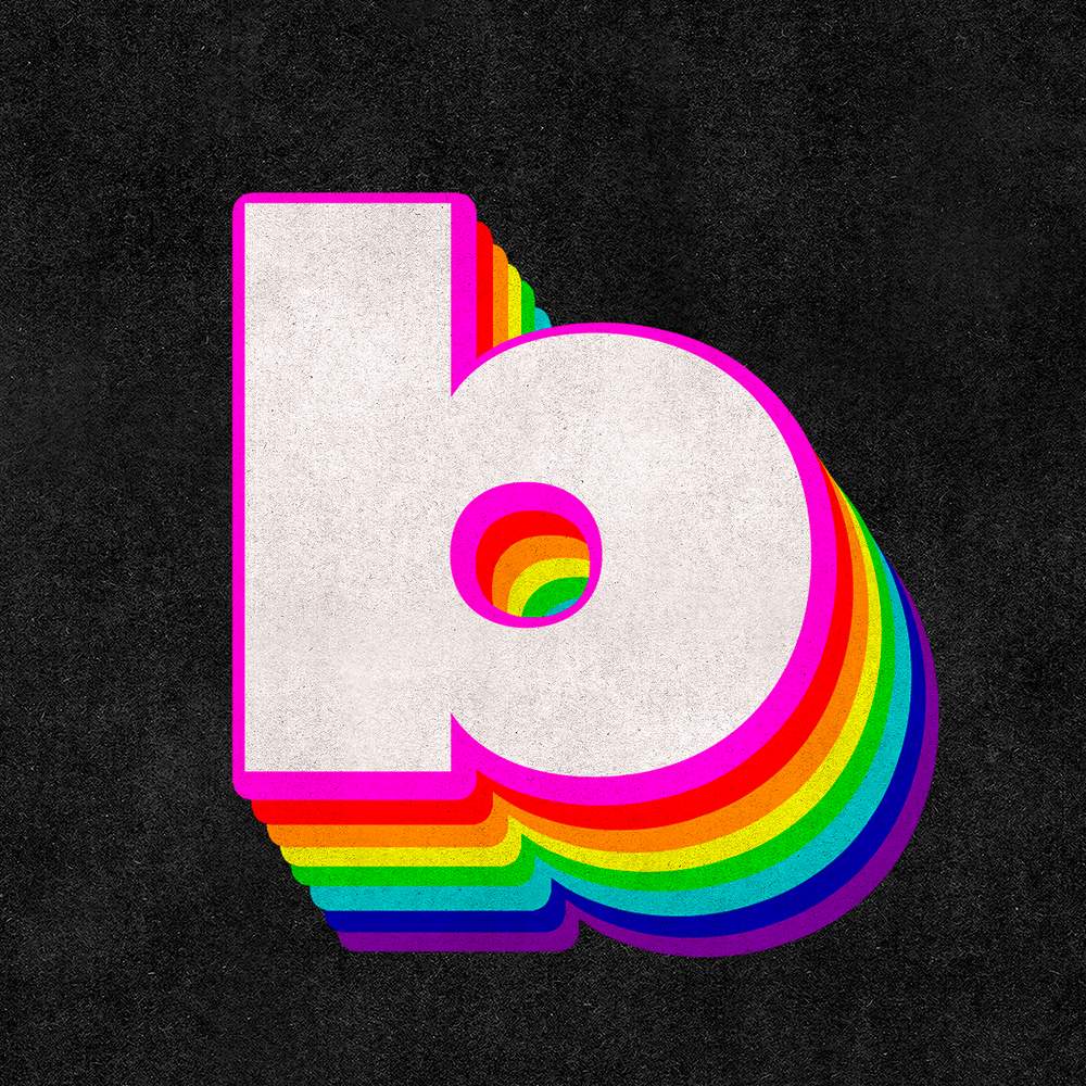 Psd letter b rainbow typography | Free PSD - rawpixel