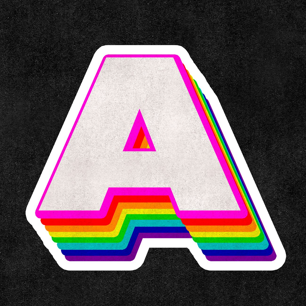 Letter a psd rainbow typography | Free PSD - rawpixel