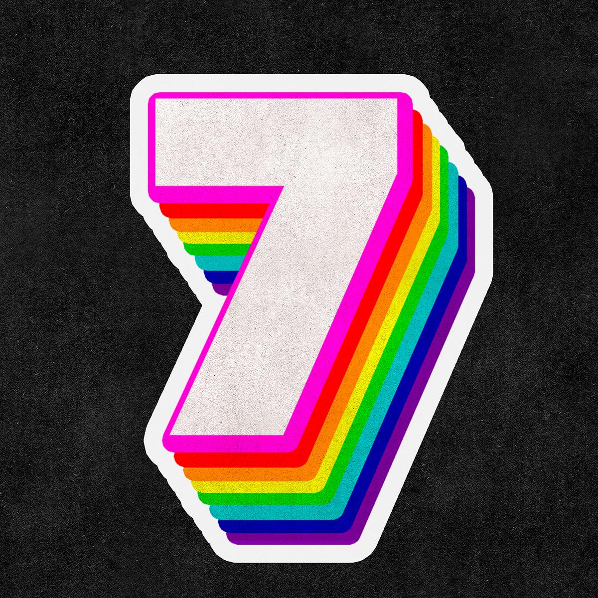 Number 7 font psd 3d Free PSD rawpixel