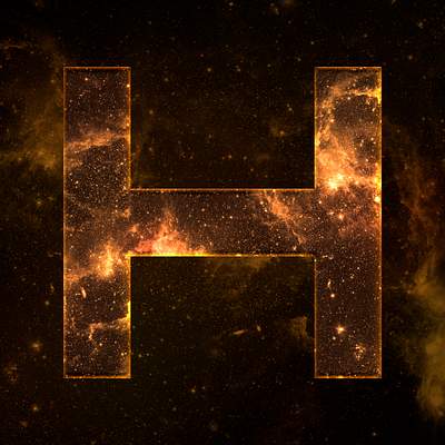 Psd letter H galaxy effect | Free PSD - rawpixel