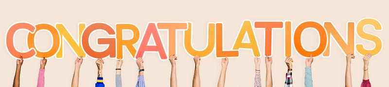 hands holding the word congratulations royalty free stock psd
