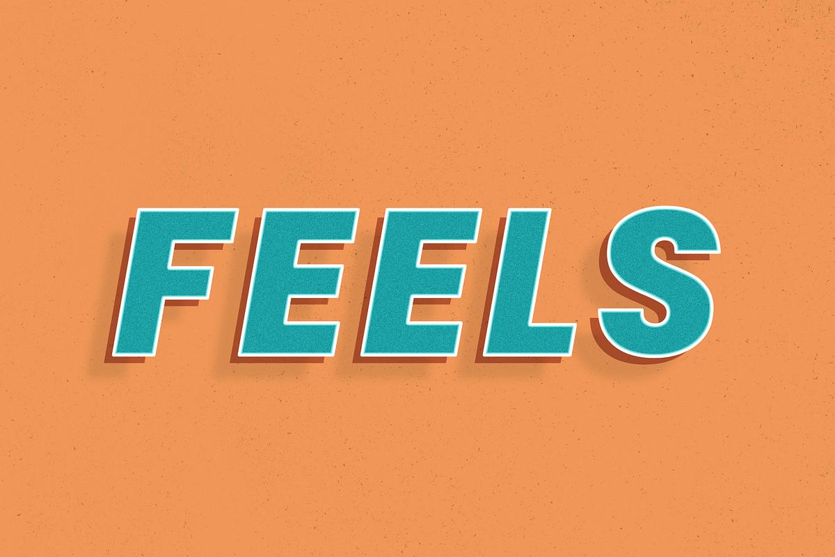 Feels word 3d italic font Free Photo rawpixel