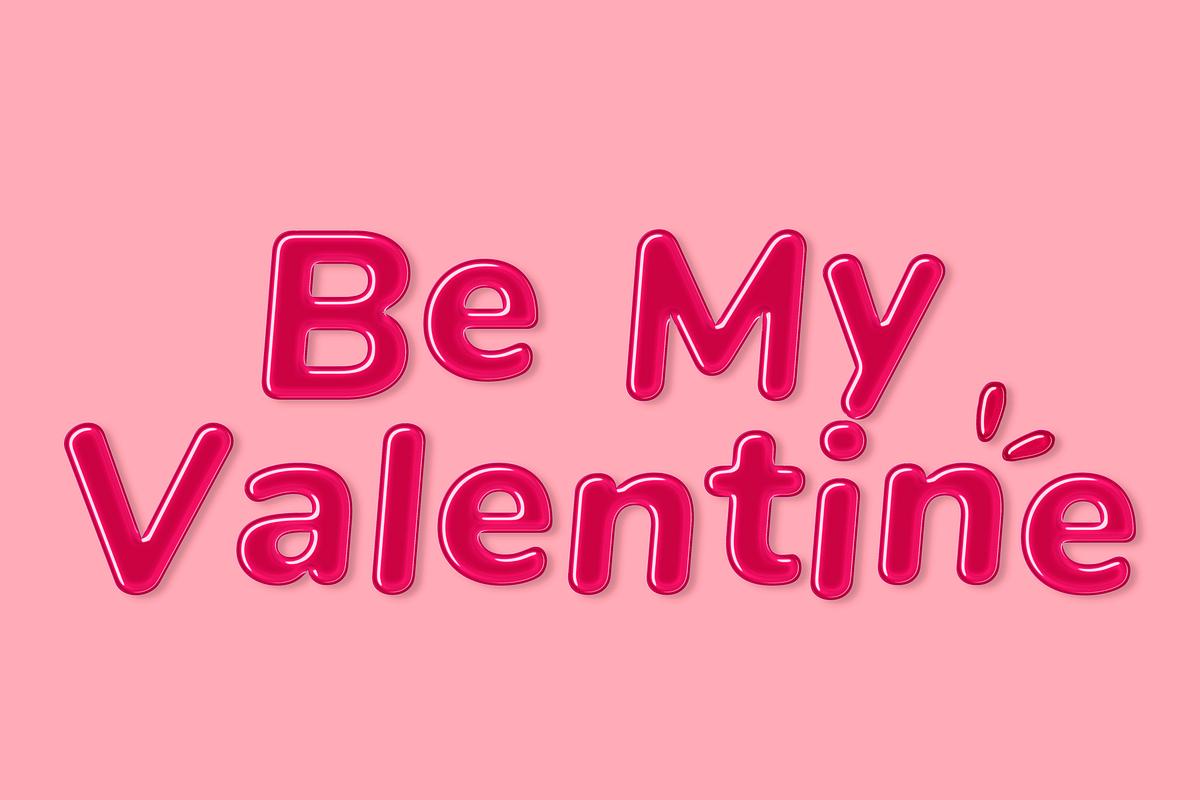 Png Bold Jelly Candy Lettering Be My Valentine Word Sticker