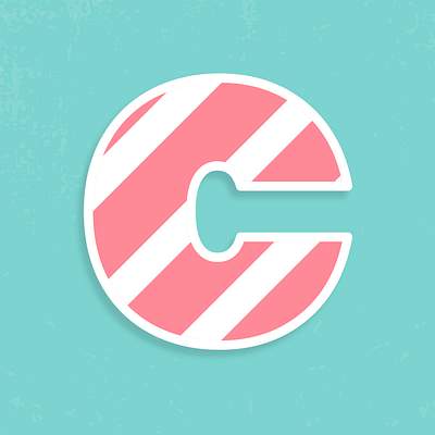 Psd letter c striped font | Free PSD - rawpixel