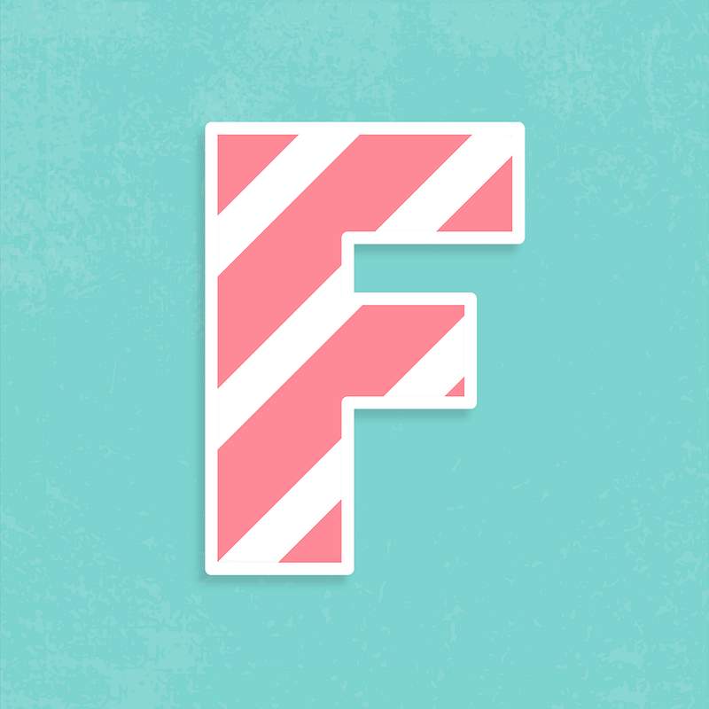 Psd letter f pastel striped | Free PSD - rawpixel