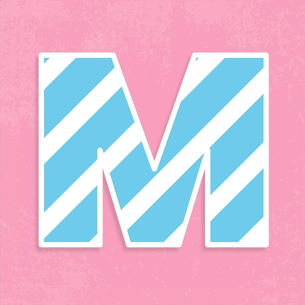 Psd letter m pastel striped | Free PSD - rawpixel