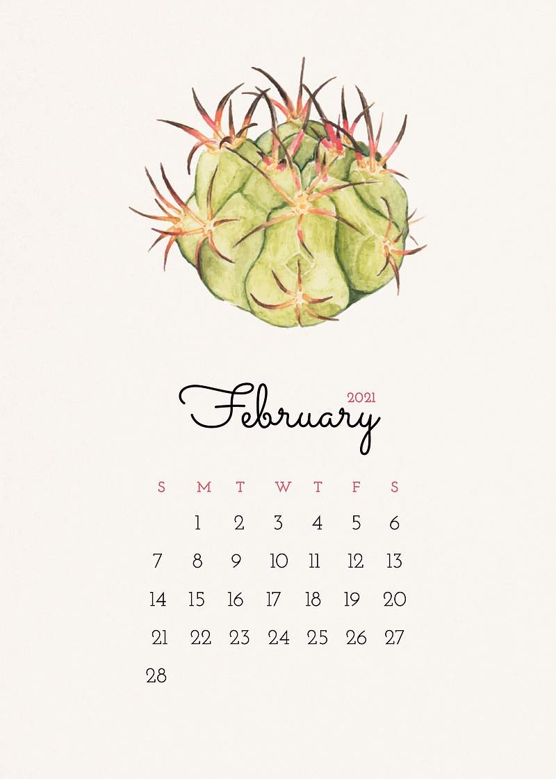 February 2021 editable calendar template vector with ... February 2021 editable calendar template vector with ...