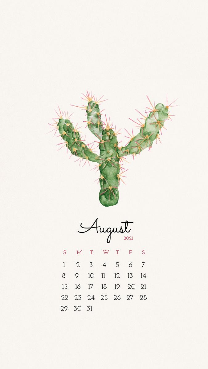 calendar 2021 august printable with cute free photo rawpixel