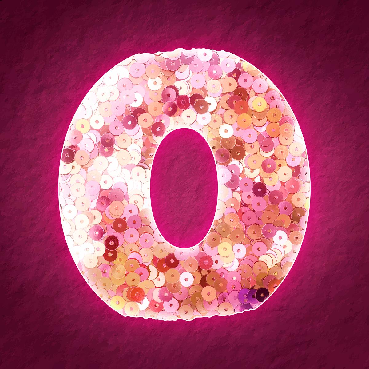 Glittery letter O vector with sequin | Free Vector - rawpixel