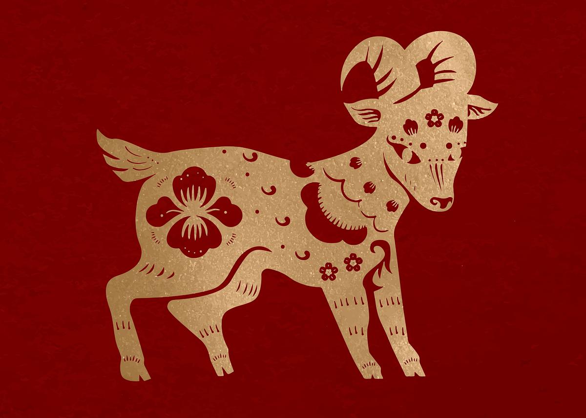 Chinese New Year goat vector Premium Vector rawpixel