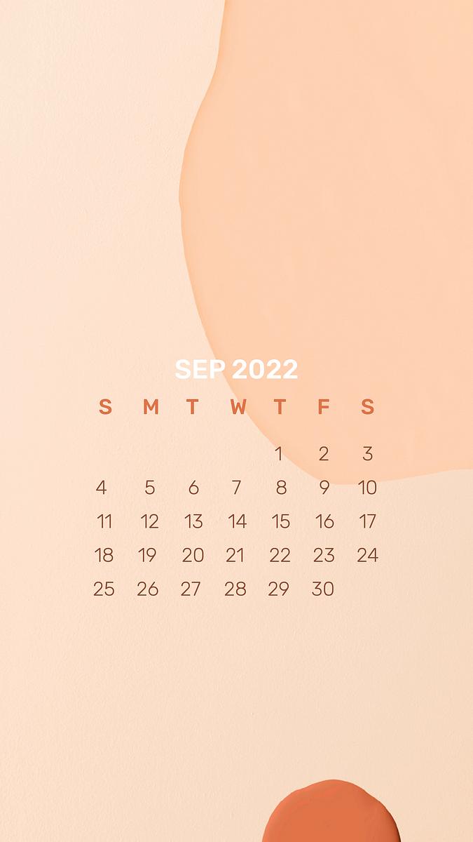 2022 September calendar, aesthetic feminine Free Photo rawpixel