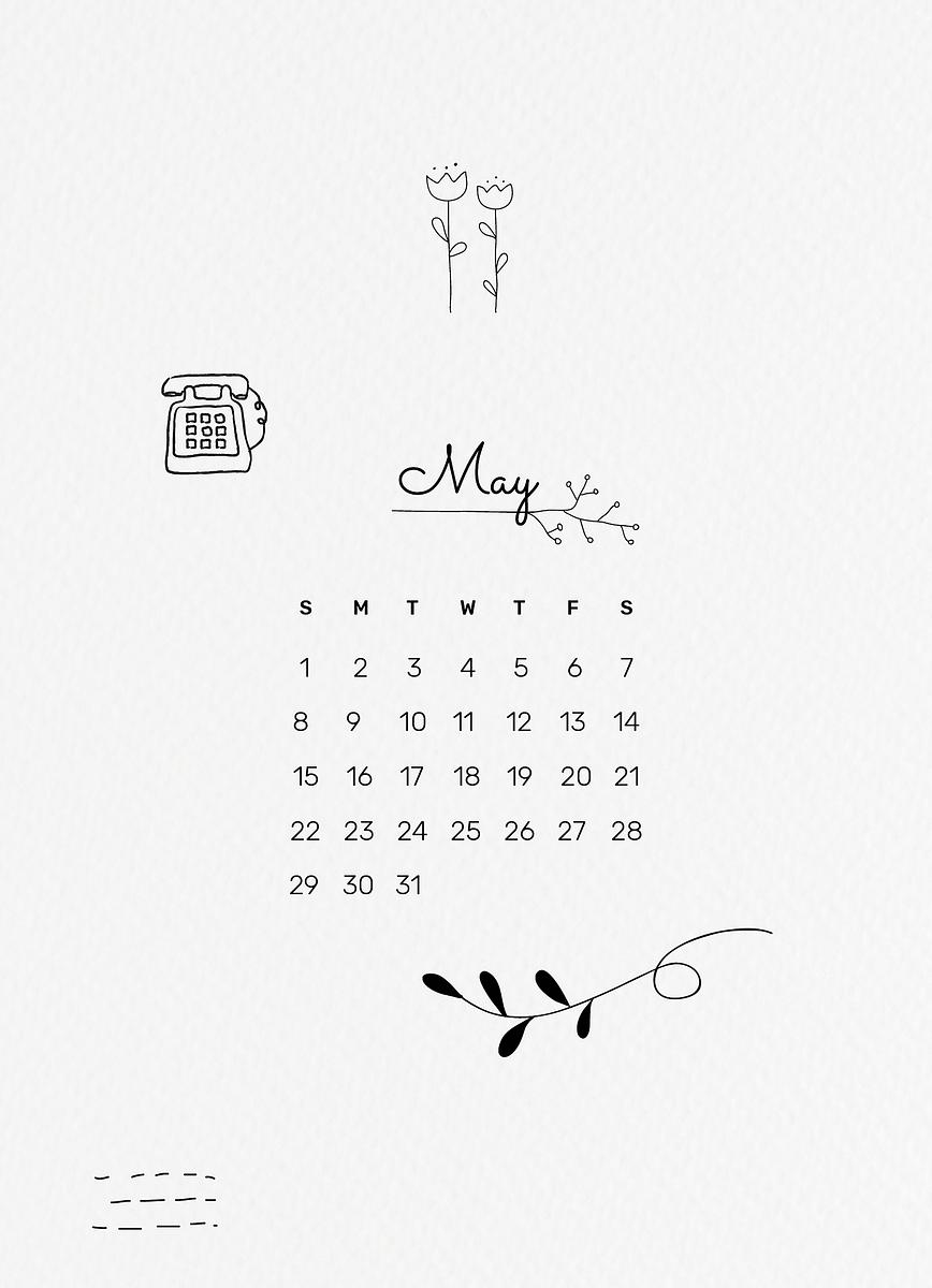 76+ Dazzling May Aesthetic Calendar Images