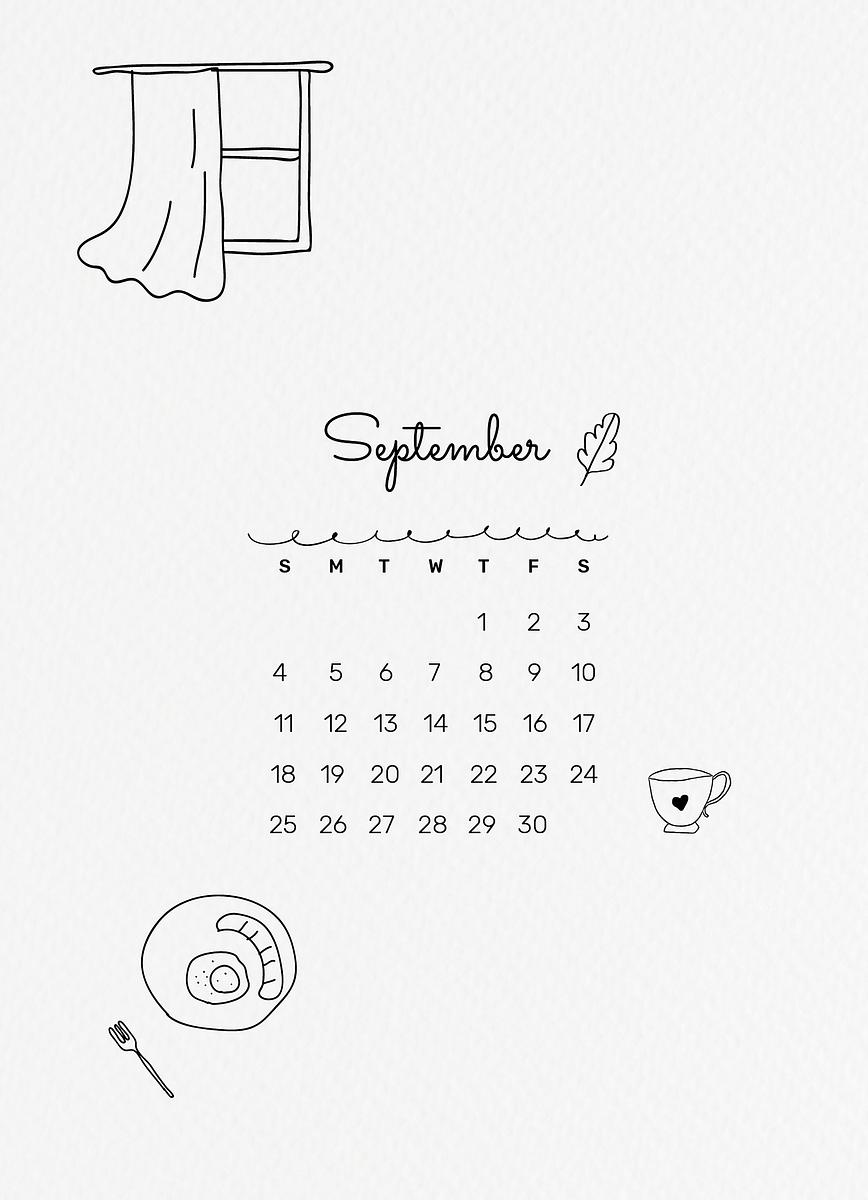doodle 2022 september calendar printable free photo rawpixel