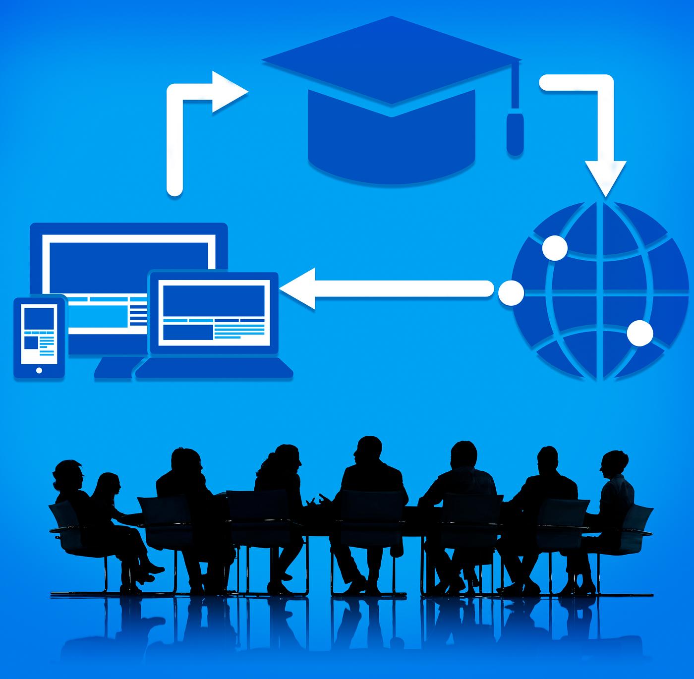 Graduation diagram and business people in a meeting Graduation diagram and business people in a meeting